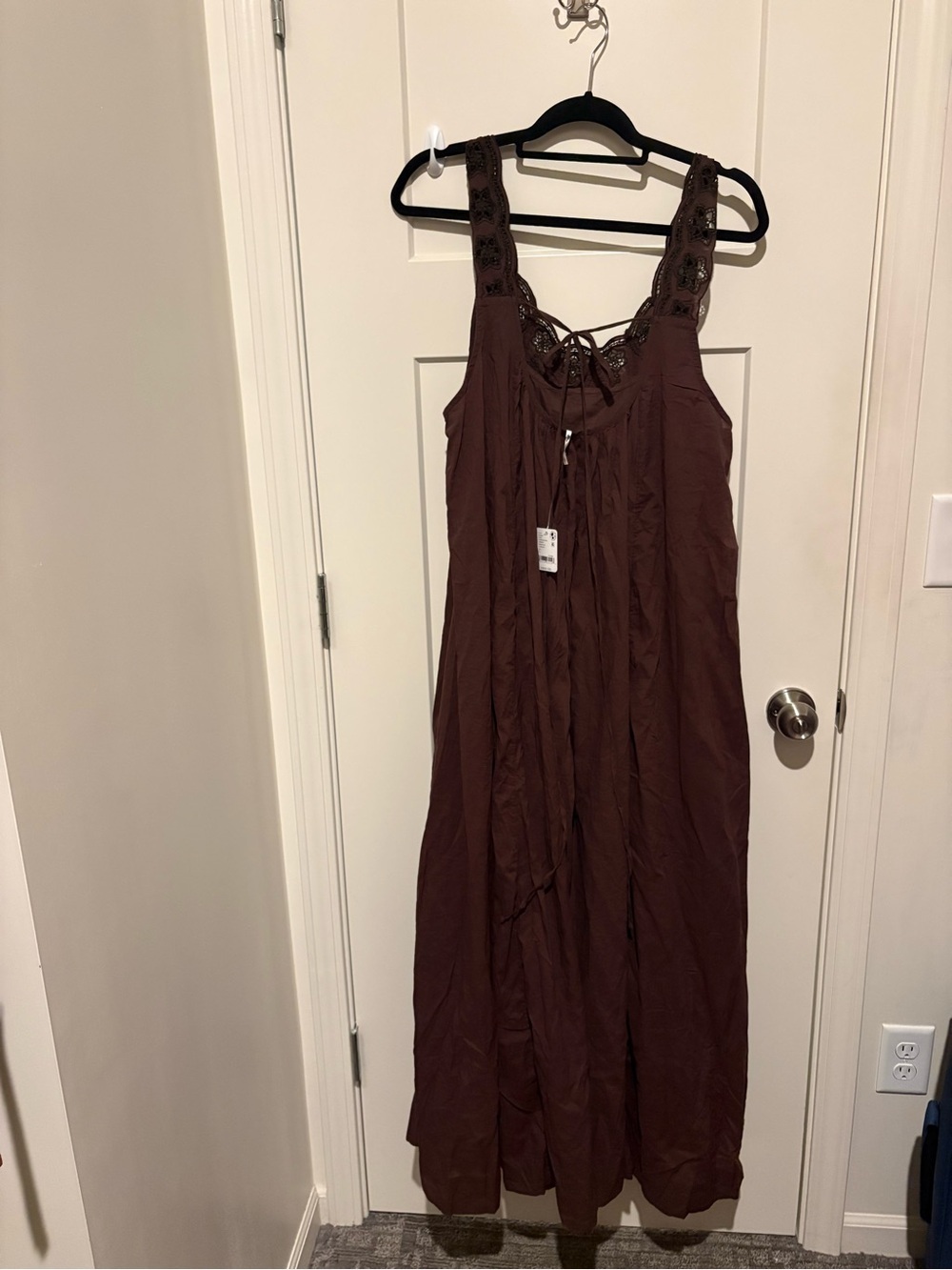 Free People To The Moon Maxi Dress Large Color: Mochaccino NWT - Picture 5 of 6